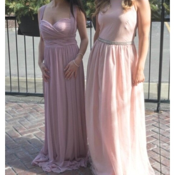 JY Jenny Yoo Size 6 Blush Mauve Pink Bridesmaid Formal Gown Prom Dress - Picture 2 of 7